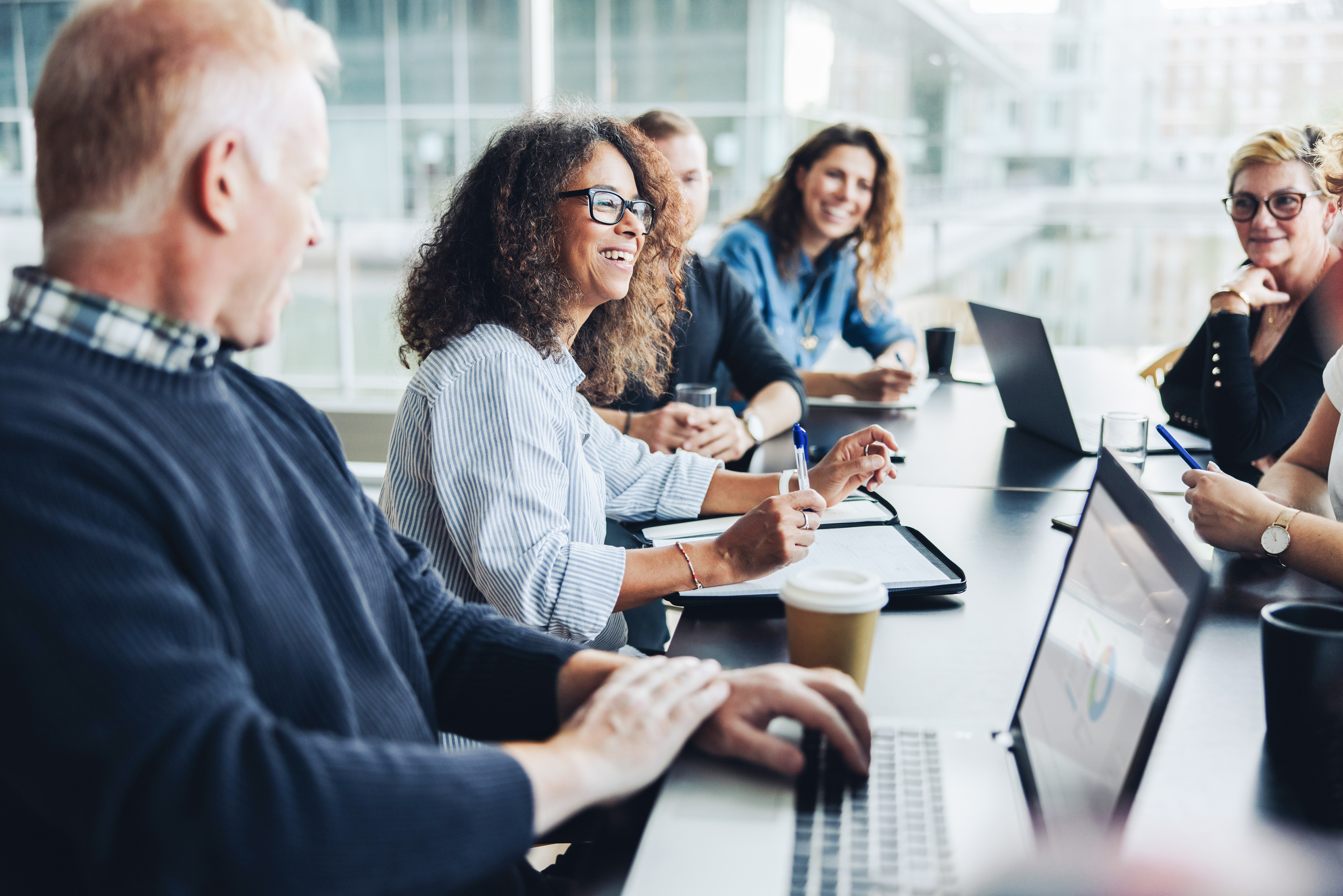 Diverse Group Business Meeting bright